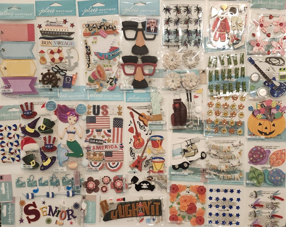 Lot of 31 all JOLEE’S BOUTIQUE Dimensional Scrapbooking Stickers Mix