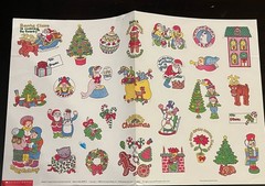 Vintage Scholastic Merry Christmas Sticker Poster Illustrated by Holly Kowitt