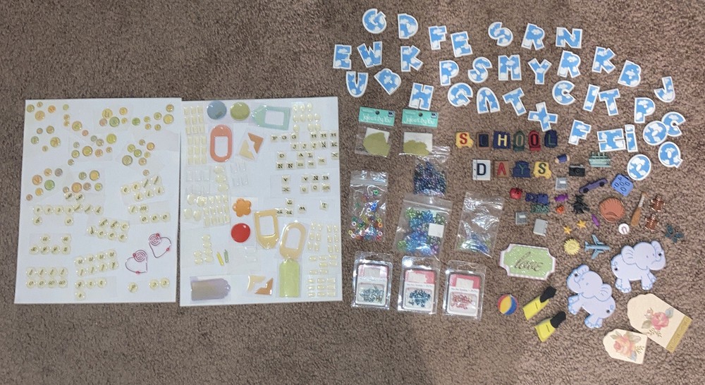 Scrapbook Huge Lot 139 Pieces Assorted Themes Big Mix Craft Scrapbooking