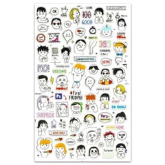 CUTE TODAY STICKERS People Daily Activity Clear PVC Sticker Sheet Craft Diary