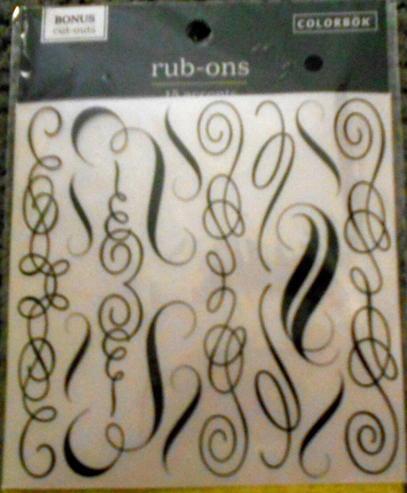 Swirl Flourish Accent Black Swiwrls Flourishes Colorbok Word Rub-ons