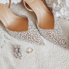 60g Half Pearl Rhinestones, White/Silver Series