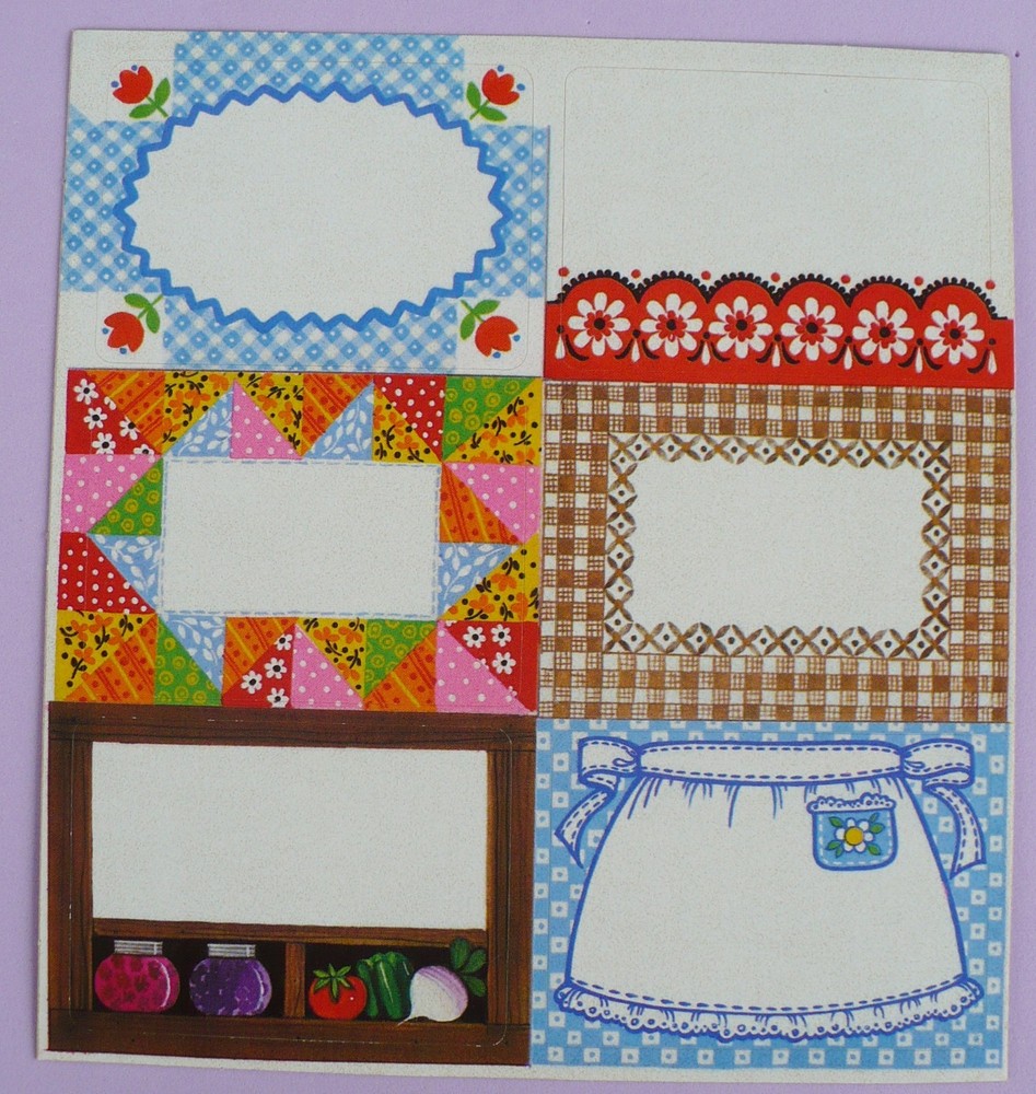 VINTAGE HALLMARK COUNTRY STYLE 6 STICKERS 1 SHEET TO & FROM? QUILT