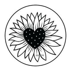 30 SUNFLOWER ENVELOPE SEALS LABELS STICKERS 1.5″ ROUND HEART