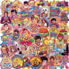 Set of 50 Kawaii Anime Retro Vinyl Waterproof Stickers Waterbottle Laptop