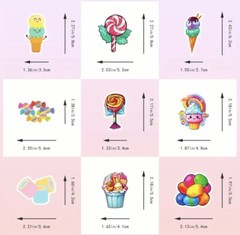50 Colorful Candy Lollipop Dessert Stickers / Free Shipping