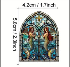 10pcs Church Style Stain Glass Window Stickers-Journal, DIY Cards & Craft