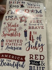 New Recollections 4TH OF JULY PATRIOTIC Scrapbooking Stickers 49 Pc