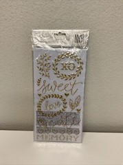 American Crafts Puffy Phrase And Accent Stickers, Recollection Gold – 3 Pack