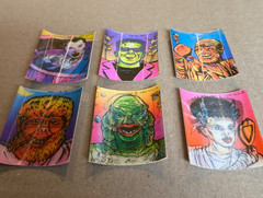 Vintage 1990s Universal Monster Hologram Stickers, Set of 6