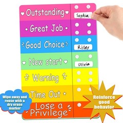 1 PCS Colorful Reward Incentive Behavior Chart Blank Movable Name Pieces 12×8″