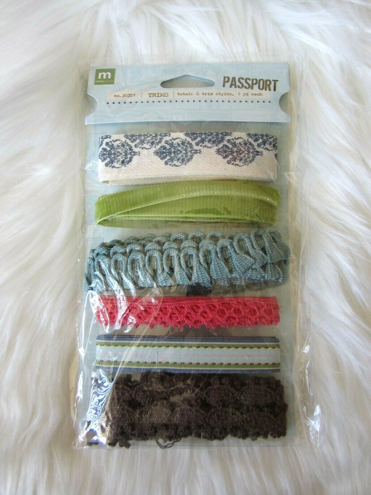 Making Memories travel passport 6 trims, 1 yard each