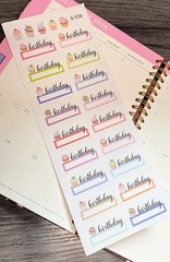 Happy Birthday,Birthday Cake,Party, Gift, Handmake Erin Condren Planner Sticker