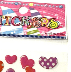 Heart Stickers Valentine Love Pink Red Purple Polka Dot Craft Lot of 2 NEW READ