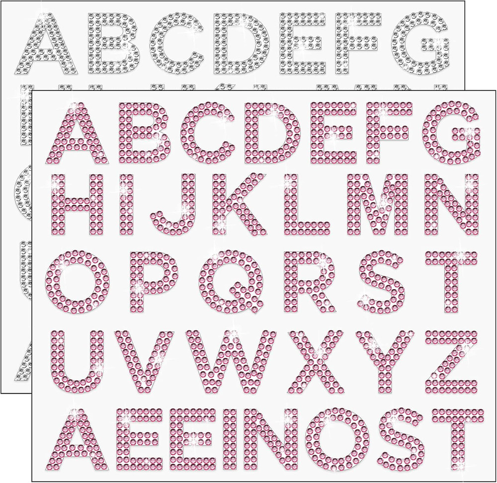 68 Pieces Large Glitter Alphabet Stickers, 1.5″ A-Z Rhinestone Letter Stickers 2