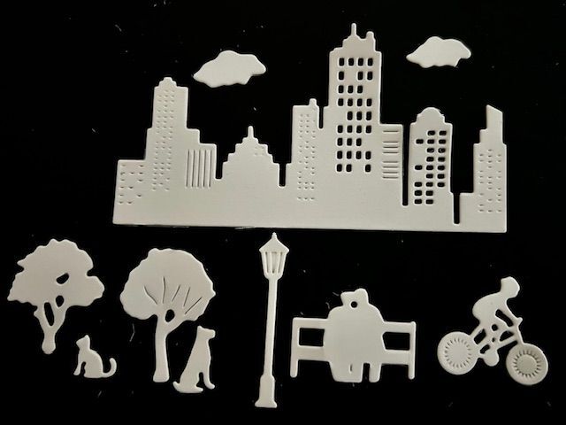 City Die Cuts * Mini City Scene * Six Sets * Black Cardstock * Skyline and More!