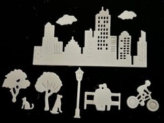 City Die Cuts * Mini City Scene * Six Sets * Black Cardstock * Skyline and More!