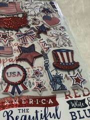 New Recollections 4TH OF JULY PATRIOTIC Scrapbooking Stickers 49 Pc