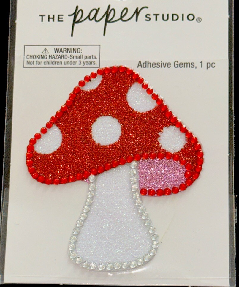 MUSHROOM STICKER✨🍄🍄🍄🍄🍄✨2 1/2” X 2”✨FANCY✨GLITTER✨GEMS✨VERY CUTE✨