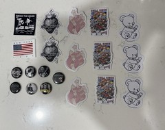 Brandy Melville Band/Other Pins and Stickers, 7 pins, 13 stickers