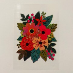 Vintage Y2K Retro Die Cut Prism Glitter Foil Decal FLOWER BOUQUET theme 5 pk