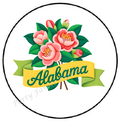 ALABAMA STATE FLOWER ENVELOPE SEALS LABELS STICKERS PARTY FAVORS