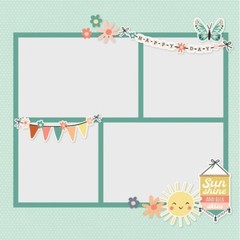 SS Page Pieces DieCuts Boho Sunshine Retro Rainbow Happy Face Good Vibes Flowers