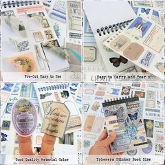 Junk Journal Supplies Precut Washi Stickers Book Stickers Book for1422