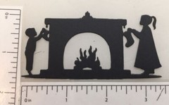 Christmas Die Cuts * Christmas Stocking Hanging Scene * Black Cardstock * 15