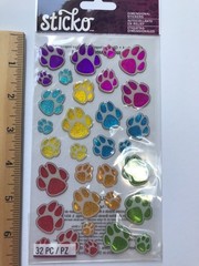 EK Success Sticko Dog Stickers Lot Scrapbook Journal Pet Paw Prints Toys