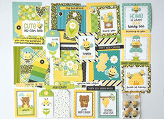 #K113 -BEE HAPPY DOODLEBUG CARD SCRAPBOOK KIT 50pcs w/Doodle-Pops Stickers – A2