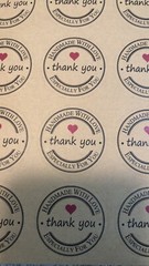 Handmade With Love / Thank You stickers 360 pcs Brown