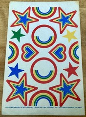 VTG Current Inc, 1981 Rainbow Stickers, 3 Partial 9” X 5 1/4” Sheets, 32 Count