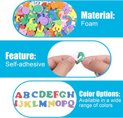 260 PCS Colorful Foam Letter Stickers, Foam Alphabet Letters Self-Adhesive Stick