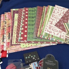 Large scrapbooking supplies christmas lot-12×12 Paper, Stickers, Embellishments