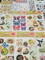 Large Sticker Lot Themed Birds Butterflies feathers Flowers Plants Farmhouse