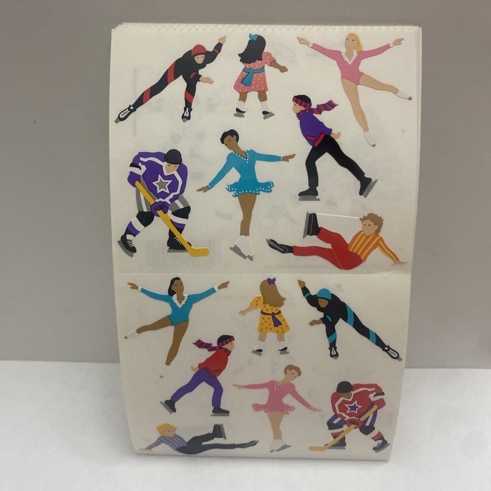 Mrs. Grossman’s Vintages Stickers 1998 Ice Skaters 1 Sheet Hockey Ice Dancing