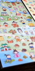 2 Japan Sticker Sheets Washi Paper PET Mt Fuji Sakura Daruma Shiba Made in Japan