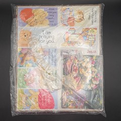 Vintage Best to You Christian Gift Wrap Sticker Sheet Stationery Note Card Lot