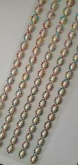 CraftbuddyUS 5 Oval with Pearl Self Adhesive Rhinestone Stripes,Color-MULTI