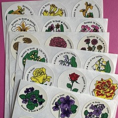 CTP Flower Scratch & Sniff Floral Full Sheet Sniffy Set Rose Lilac Carnation Lot