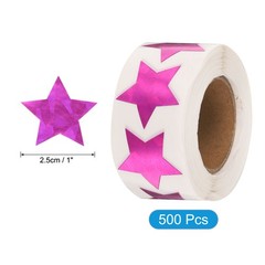 500pcs Star Stickers 1 Inch Self-Adhesive Stickers Label for Shop Home, Rose Red