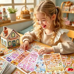 DIY 3D Sticker Scenes for Girls, 6 Sets Make Your Own Mini Room Scene Sticker…