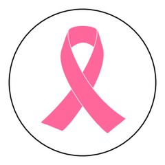 Pink ribbon stickers, labels, tags, envelope seals, Breast cancer awareness