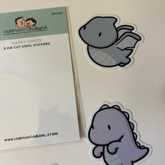 Hubman And Chubgirl Happy Dinos Die Cut Vinyl Stickers Set
