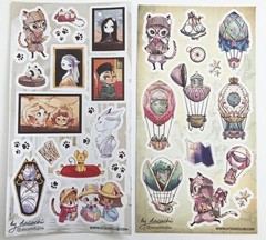 Stickii Club Sticker Sheets Lot of 12 Cute Cats Plants Witches Mushrooms