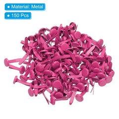 Brads for Paper Crafts, 150 Pcs Rose Metal Round Paper Fasteners, 16 mm