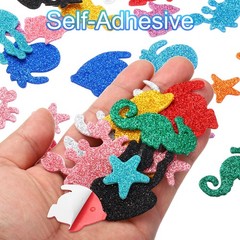 Foam Stickers 2Pack 60Pcs EVA Adhesive Glitters Foam Shape Sticker Sea Animal