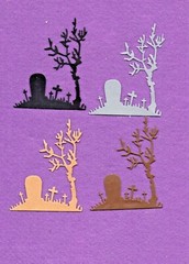 HALLOWEEN TREE # 2 die cuts jack-o-lantern scrapbook cards