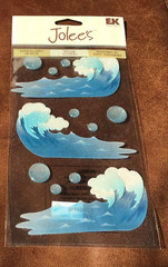 RETIRED JOLEE’S THEMED SCRAPBOOK VELLUM GLITTER STICKERS OCEAN SEA WAVES *